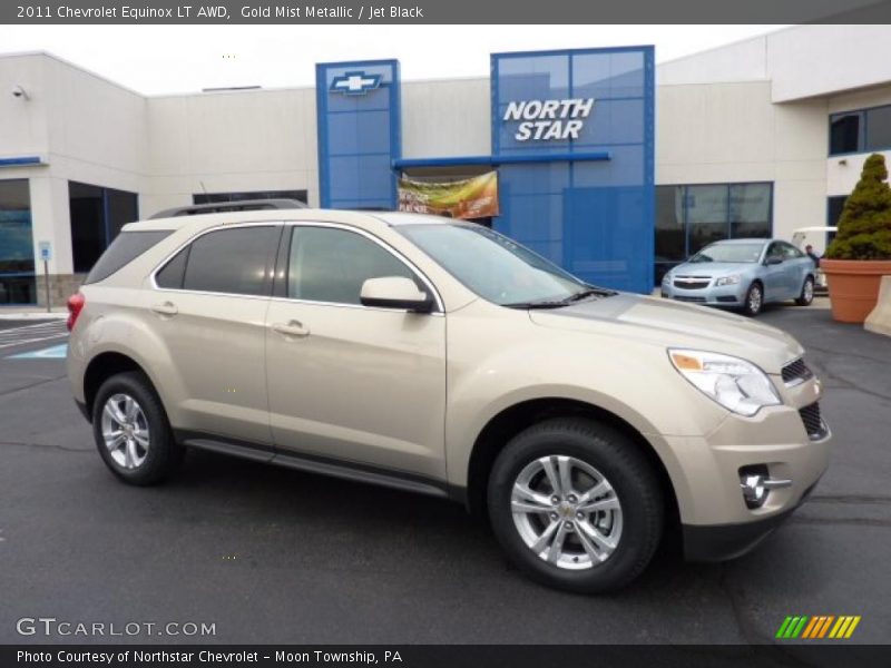 Gold Mist Metallic / Jet Black 2011 Chevrolet Equinox LT AWD