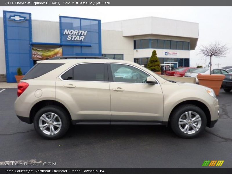 Gold Mist Metallic / Jet Black 2011 Chevrolet Equinox LT AWD