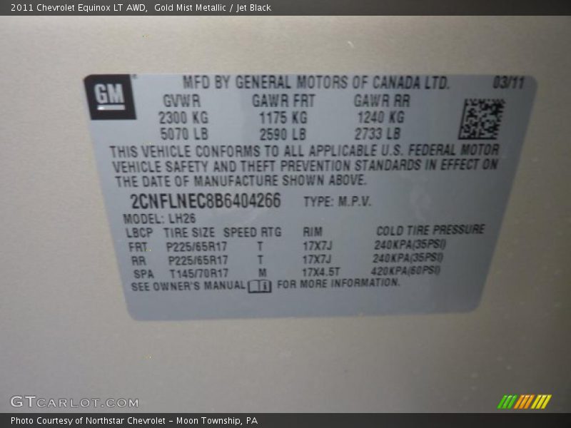 Gold Mist Metallic / Jet Black 2011 Chevrolet Equinox LT AWD