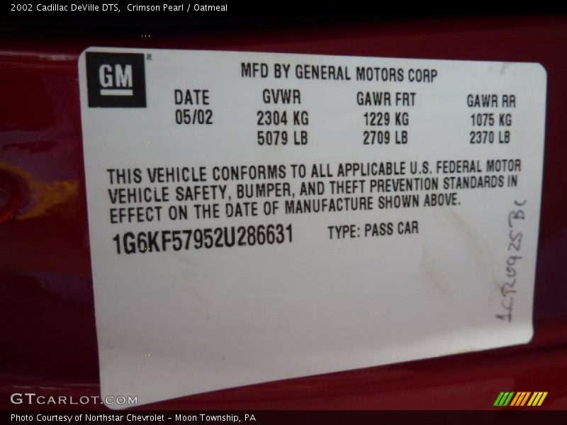 Crimson Pearl / Oatmeal 2002 Cadillac DeVille DTS