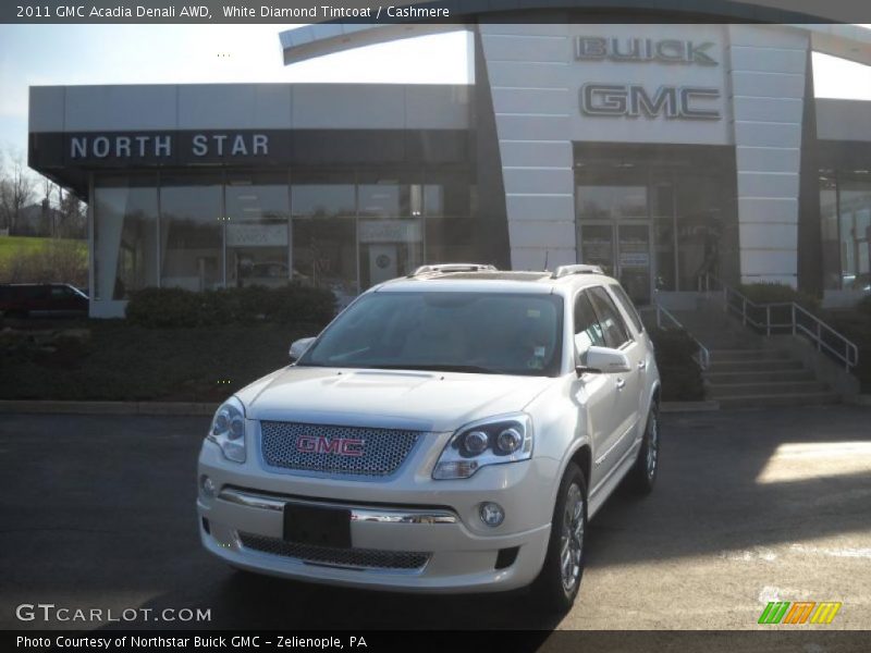 White Diamond Tintcoat / Cashmere 2011 GMC Acadia Denali AWD