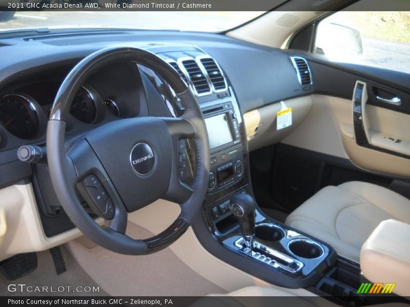 White Diamond Tintcoat / Cashmere 2011 GMC Acadia Denali AWD