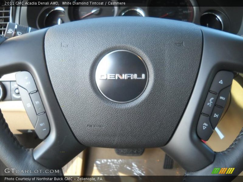 White Diamond Tintcoat / Cashmere 2011 GMC Acadia Denali AWD