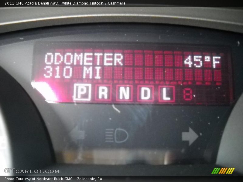 White Diamond Tintcoat / Cashmere 2011 GMC Acadia Denali AWD