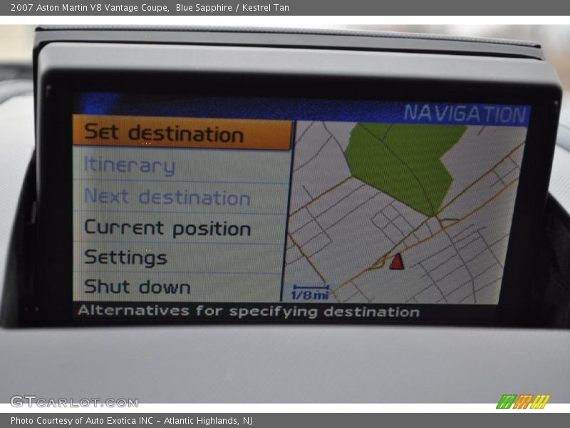 Navigation of 2007 V8 Vantage Coupe