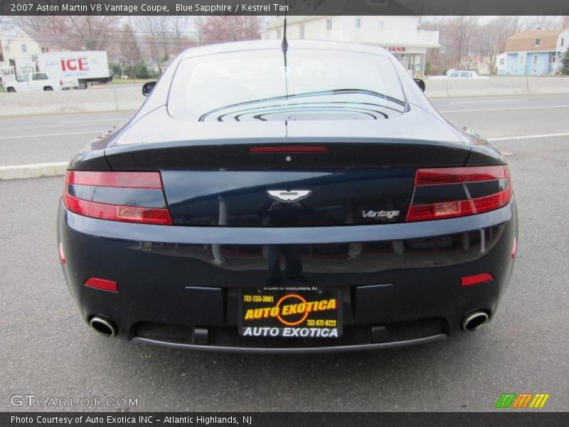 Blue Sapphire / Kestrel Tan 2007 Aston Martin V8 Vantage Coupe