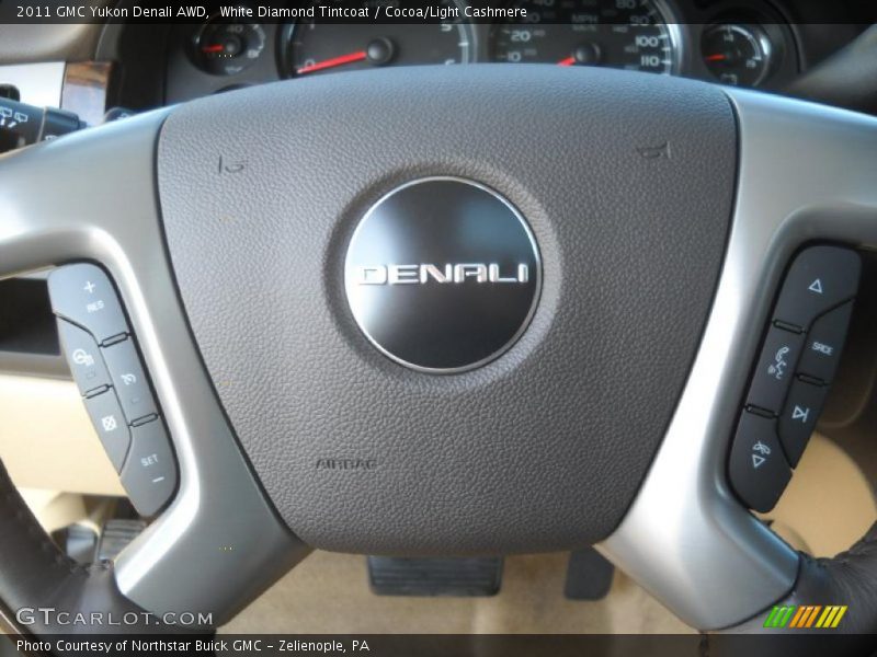 White Diamond Tintcoat / Cocoa/Light Cashmere 2011 GMC Yukon Denali AWD
