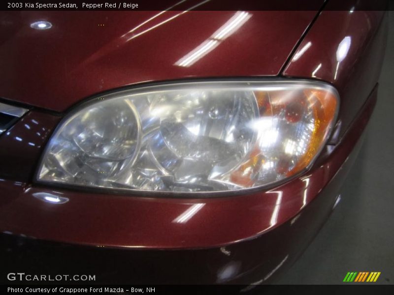 Pepper Red / Beige 2003 Kia Spectra Sedan