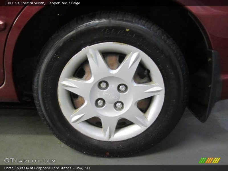 Pepper Red / Beige 2003 Kia Spectra Sedan