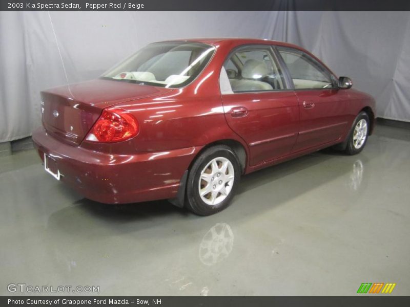 Pepper Red / Beige 2003 Kia Spectra Sedan