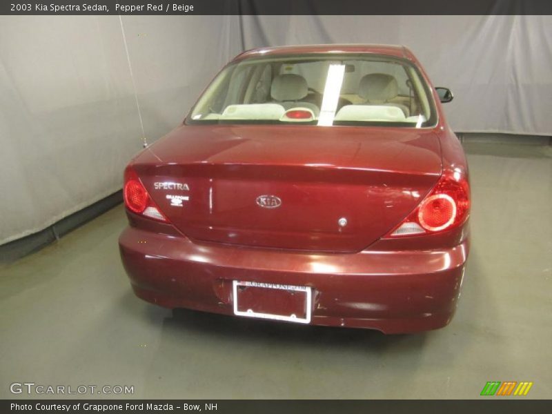 Pepper Red / Beige 2003 Kia Spectra Sedan