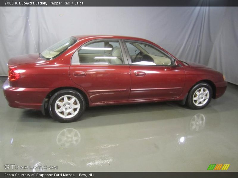 Pepper Red / Beige 2003 Kia Spectra Sedan