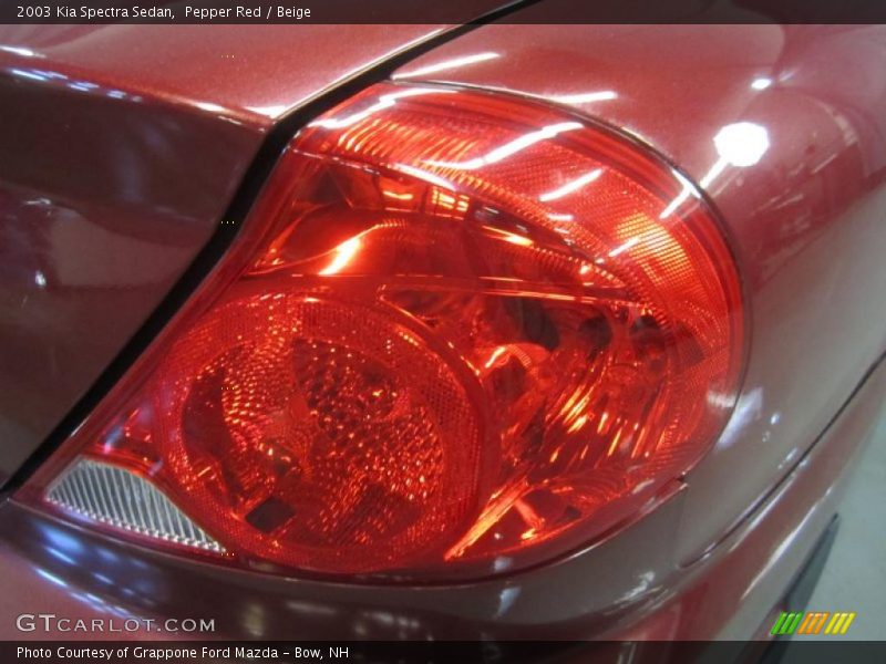 Pepper Red / Beige 2003 Kia Spectra Sedan