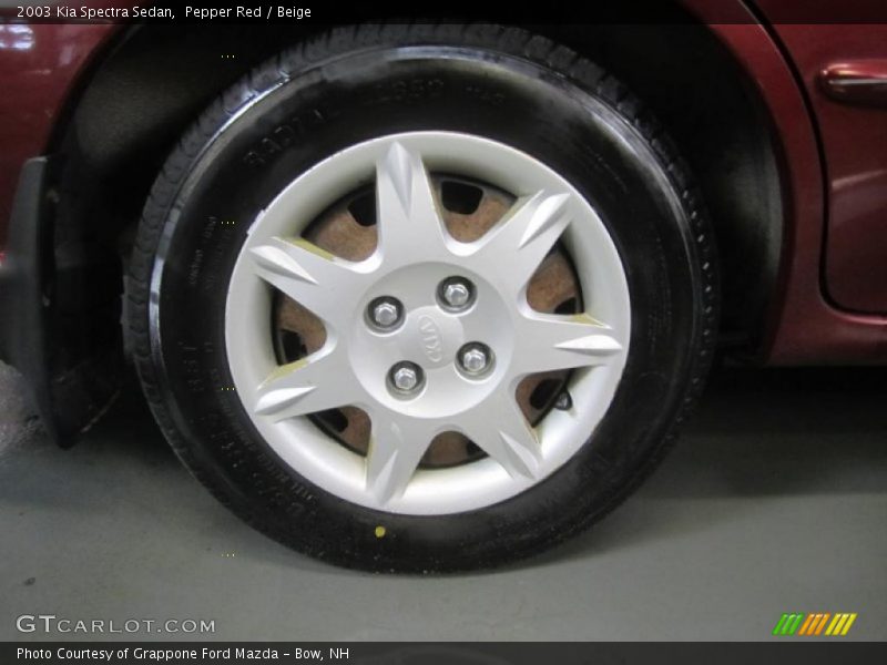 Pepper Red / Beige 2003 Kia Spectra Sedan