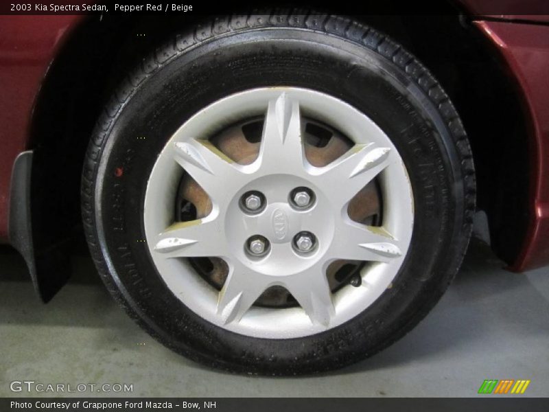 Pepper Red / Beige 2003 Kia Spectra Sedan