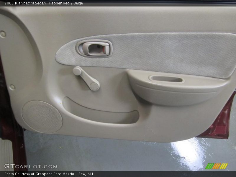 Pepper Red / Beige 2003 Kia Spectra Sedan