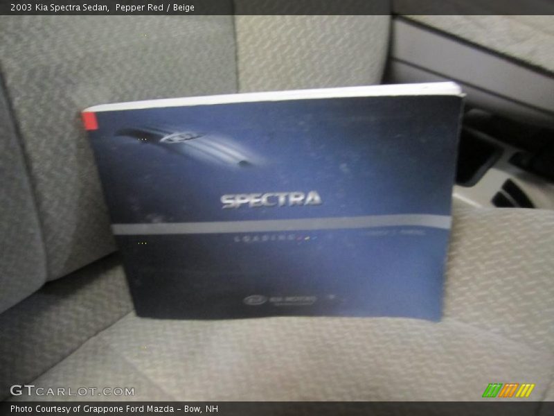Pepper Red / Beige 2003 Kia Spectra Sedan