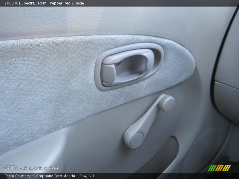 Pepper Red / Beige 2003 Kia Spectra Sedan