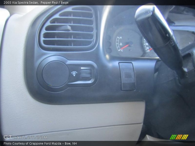Pepper Red / Beige 2003 Kia Spectra Sedan