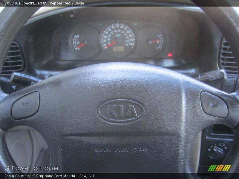 Pepper Red / Beige 2003 Kia Spectra Sedan