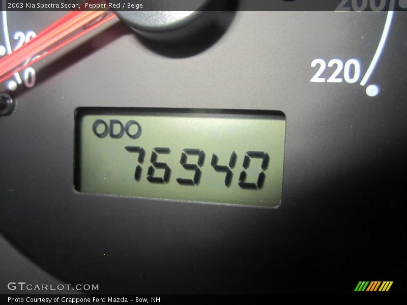 Pepper Red / Beige 2003 Kia Spectra Sedan