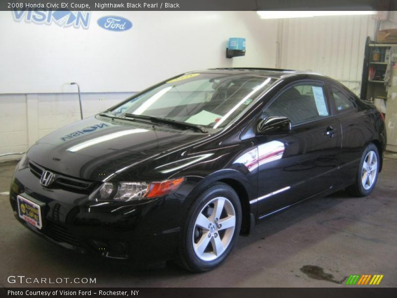 Nighthawk Black Pearl / Black 2008 Honda Civic EX Coupe
