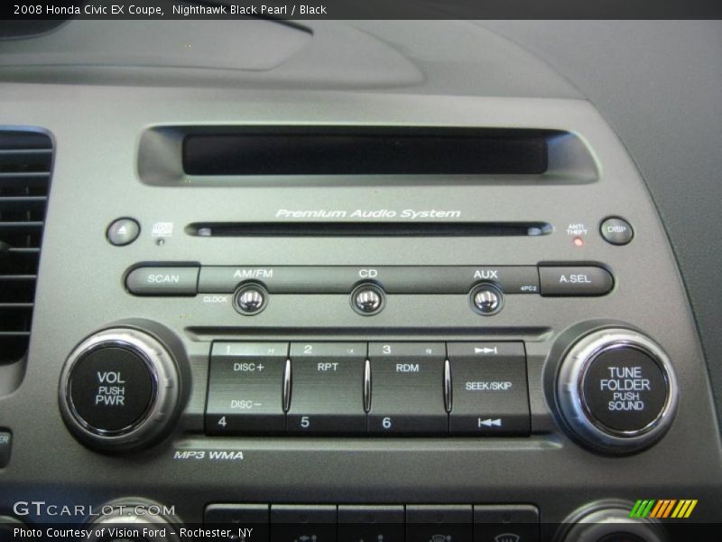 Nighthawk Black Pearl / Black 2008 Honda Civic EX Coupe