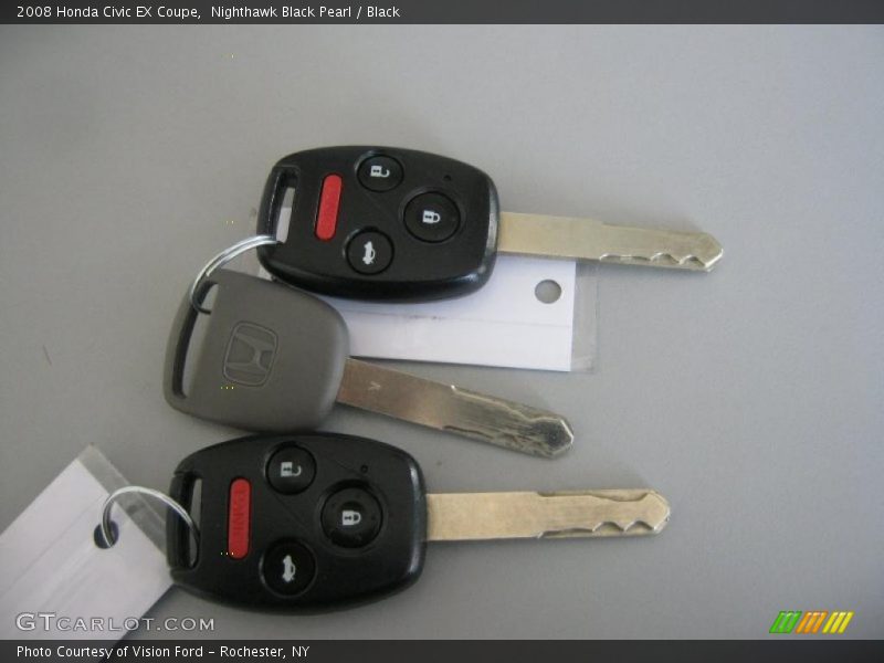 Nighthawk Black Pearl / Black 2008 Honda Civic EX Coupe