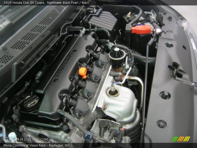 Nighthawk Black Pearl / Black 2008 Honda Civic EX Coupe