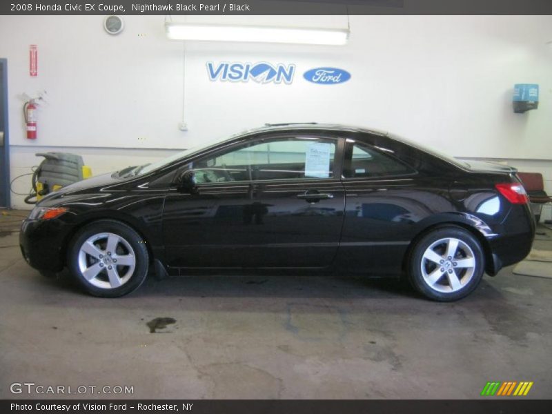 Nighthawk Black Pearl / Black 2008 Honda Civic EX Coupe