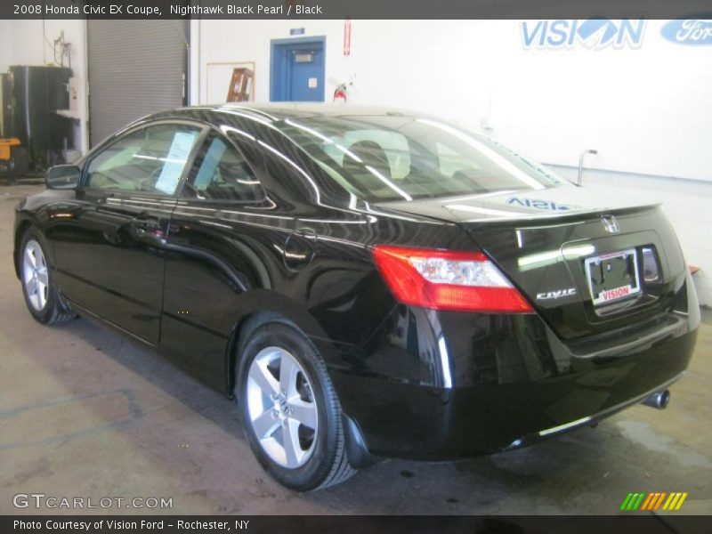 Nighthawk Black Pearl / Black 2008 Honda Civic EX Coupe