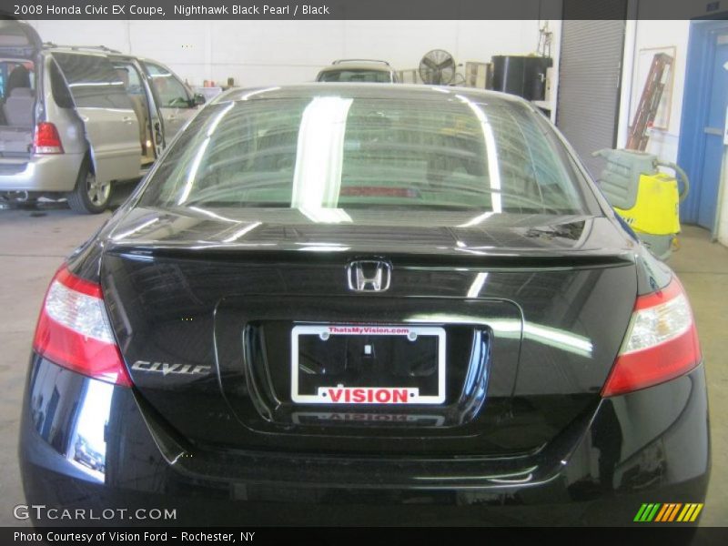 Nighthawk Black Pearl / Black 2008 Honda Civic EX Coupe