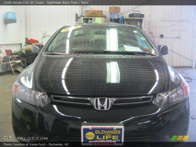 Nighthawk Black Pearl / Black 2008 Honda Civic EX Coupe