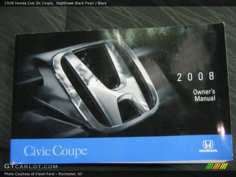Nighthawk Black Pearl / Black 2008 Honda Civic EX Coupe