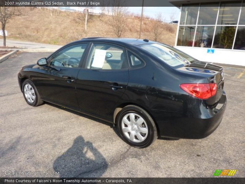 Black Pearl / Beige 2007 Hyundai Elantra GLS Sedan