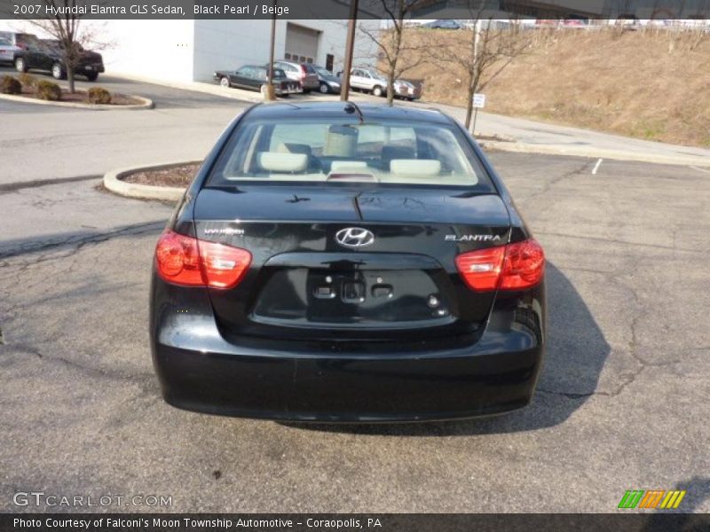 Black Pearl / Beige 2007 Hyundai Elantra GLS Sedan