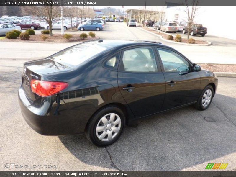Black Pearl / Beige 2007 Hyundai Elantra GLS Sedan