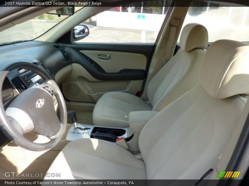 Black Pearl / Beige 2007 Hyundai Elantra GLS Sedan