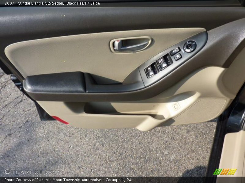 Black Pearl / Beige 2007 Hyundai Elantra GLS Sedan