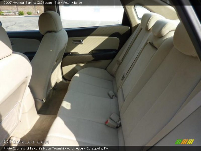 Black Pearl / Beige 2007 Hyundai Elantra GLS Sedan