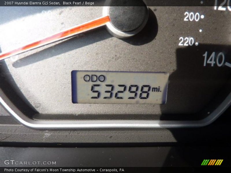 Black Pearl / Beige 2007 Hyundai Elantra GLS Sedan