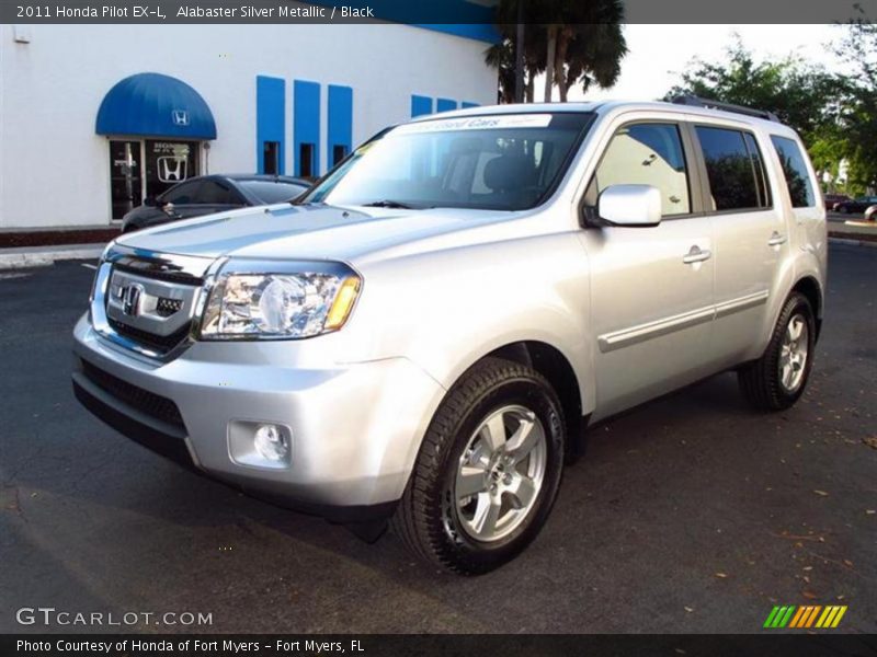 Alabaster Silver Metallic / Black 2011 Honda Pilot EX-L
