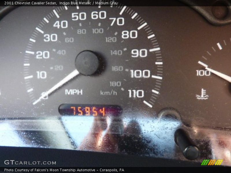 Indigo Blue Metallic / Medium Gray 2001 Chevrolet Cavalier Sedan