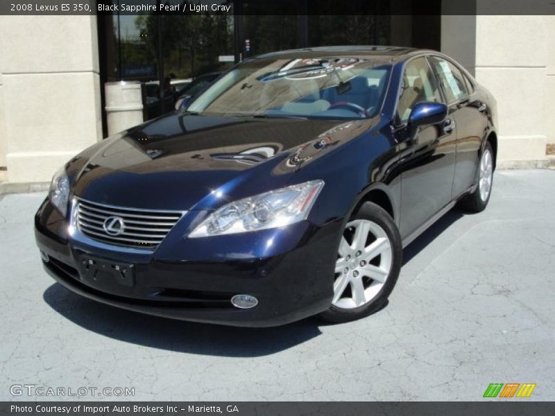 Black Sapphire Pearl / Light Gray 2008 Lexus ES 350
