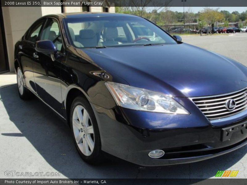 Black Sapphire Pearl / Light Gray 2008 Lexus ES 350