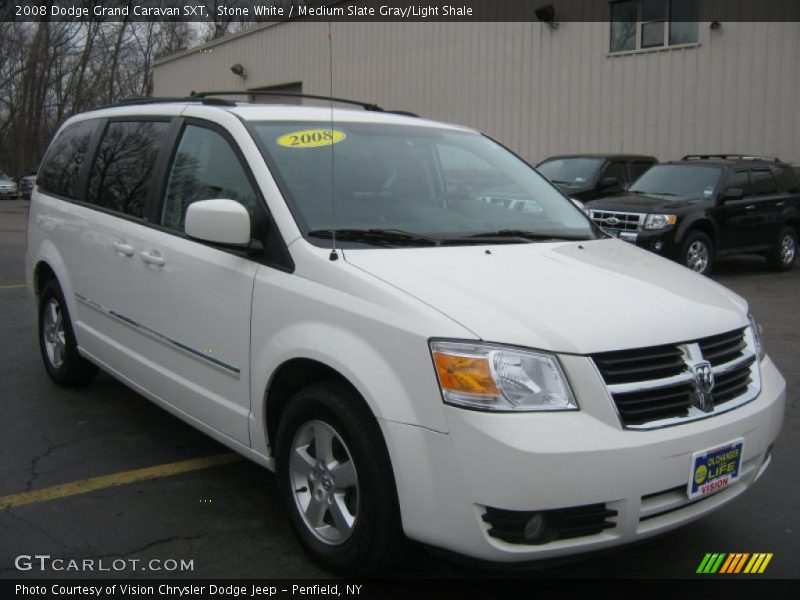 Stone White / Medium Slate Gray/Light Shale 2008 Dodge Grand Caravan SXT