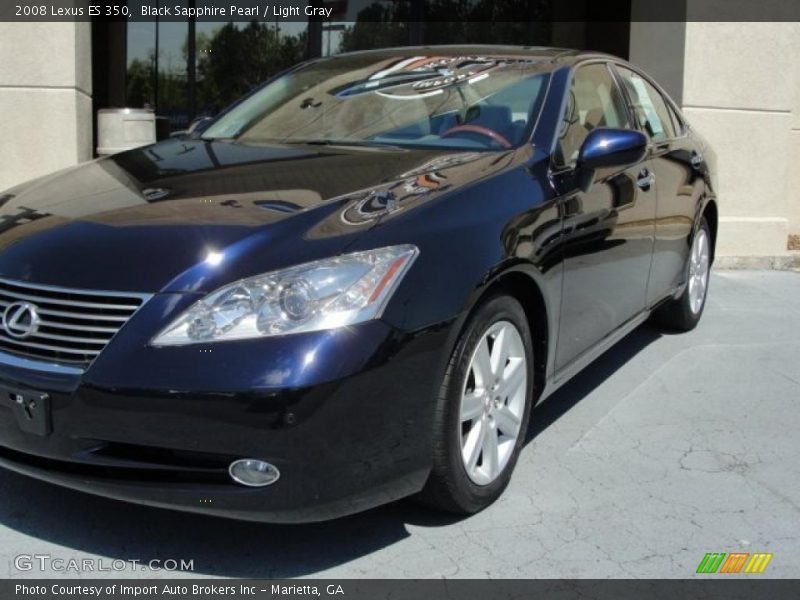 Black Sapphire Pearl / Light Gray 2008 Lexus ES 350