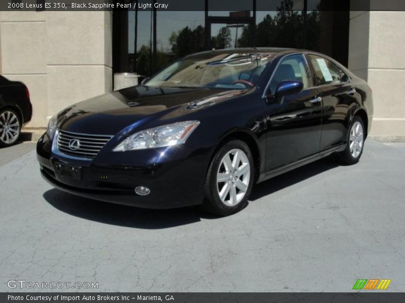 Black Sapphire Pearl / Light Gray 2008 Lexus ES 350