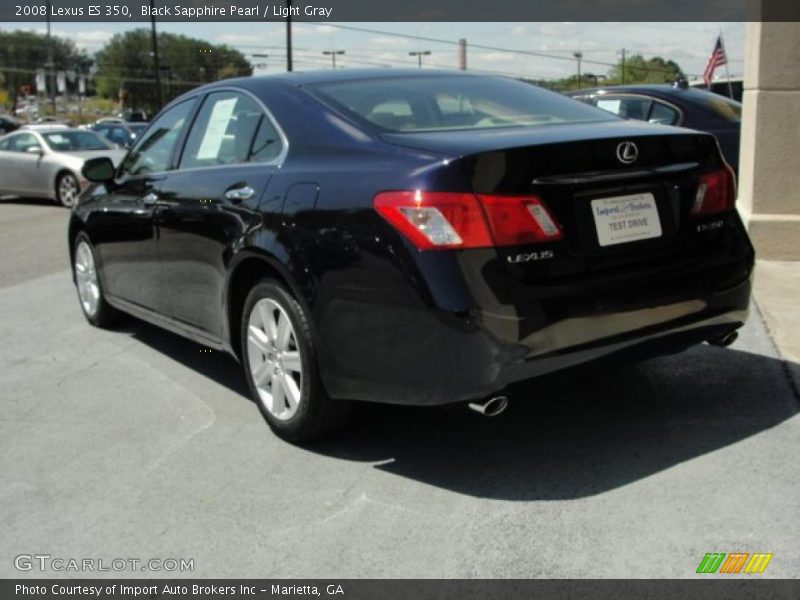 Black Sapphire Pearl / Light Gray 2008 Lexus ES 350