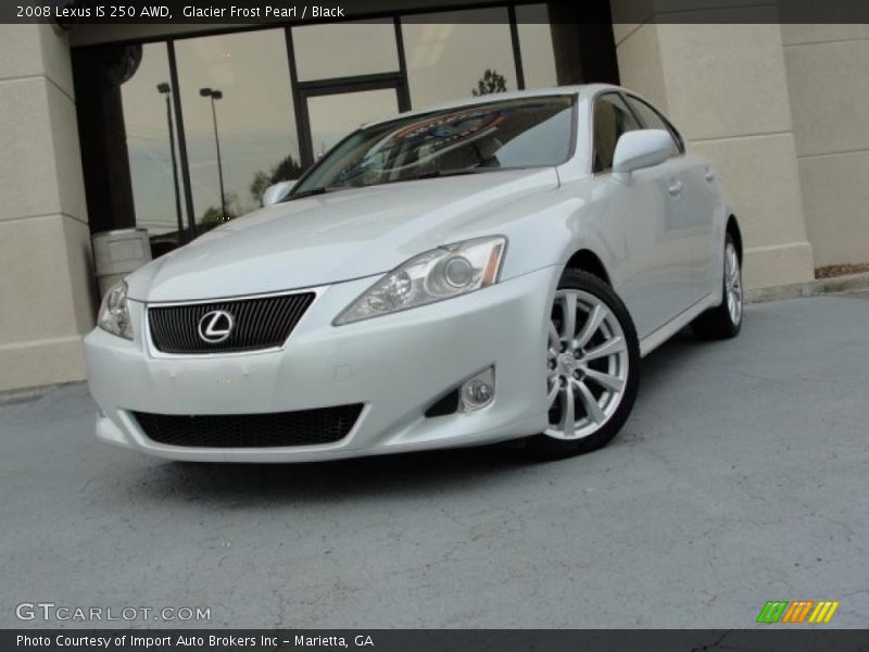 Glacier Frost Pearl / Black 2008 Lexus IS 250 AWD